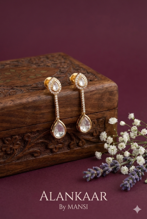 Moissanite-Polki Earrings