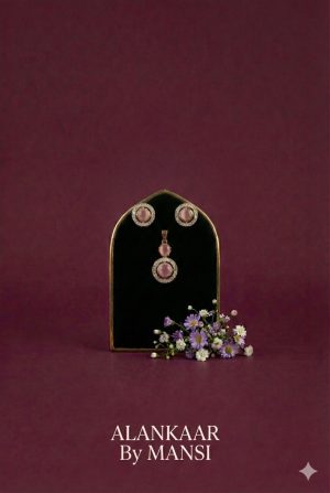 Moissanite Pendant Set-Baby Pink