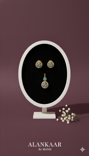 Moissanite Pendant Set-Mint