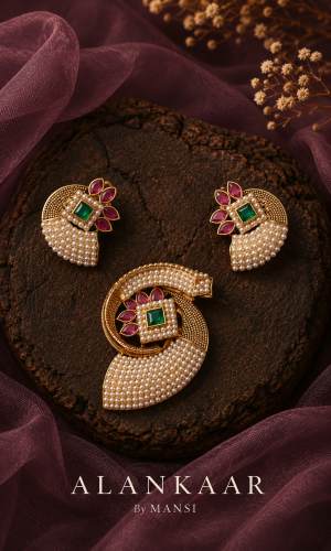 Basra Moti Pendant Set