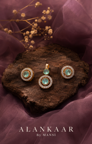 Moissanite Pendant Set-Mint