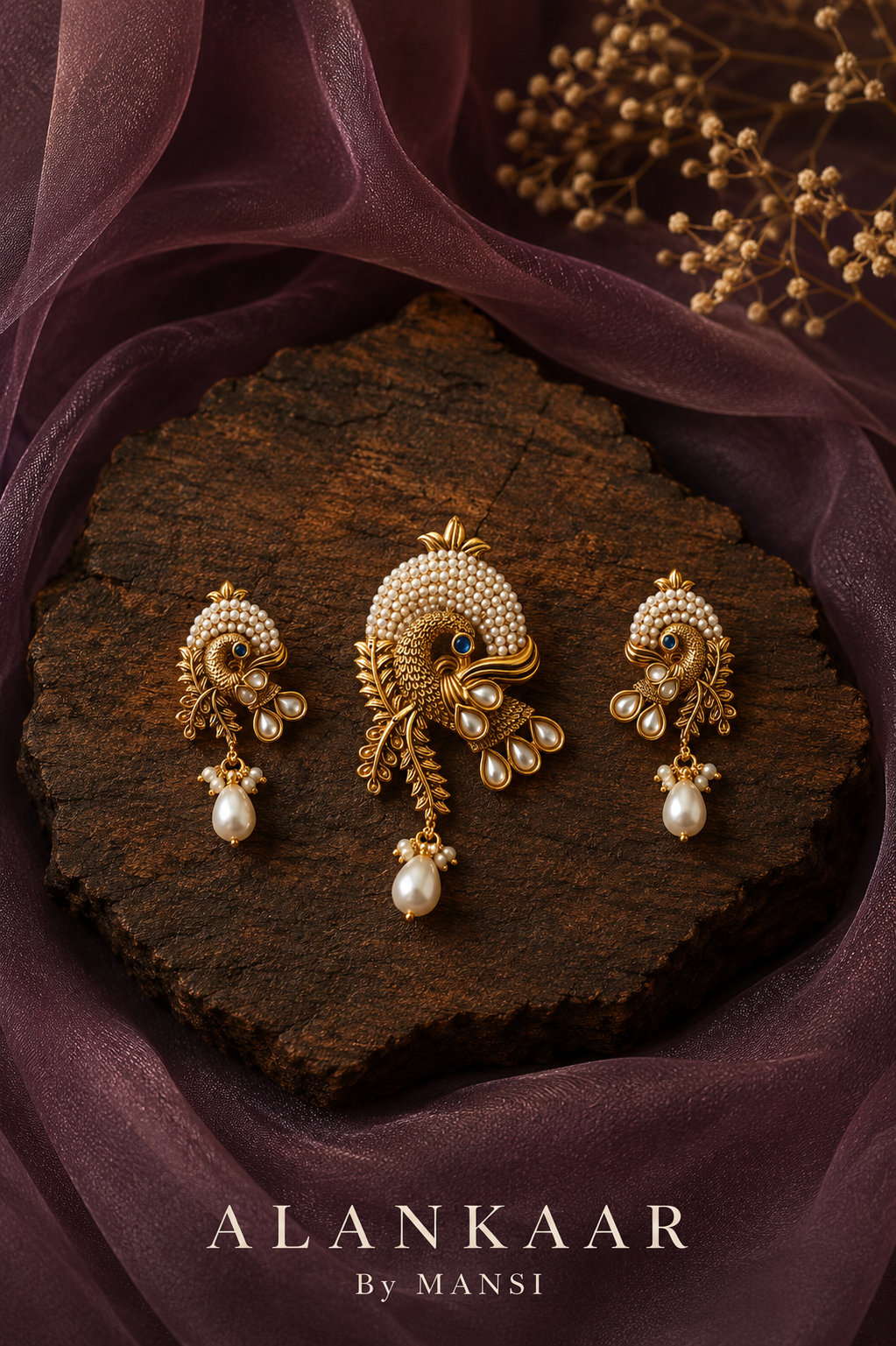 Basra Moti Pendant Set