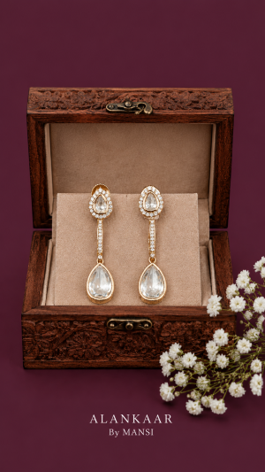 Moissanite-Polki Earrings