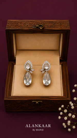 Moissanite-Polki Earrings